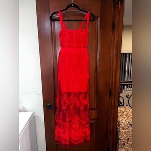 Red Lace Dress Size XS
